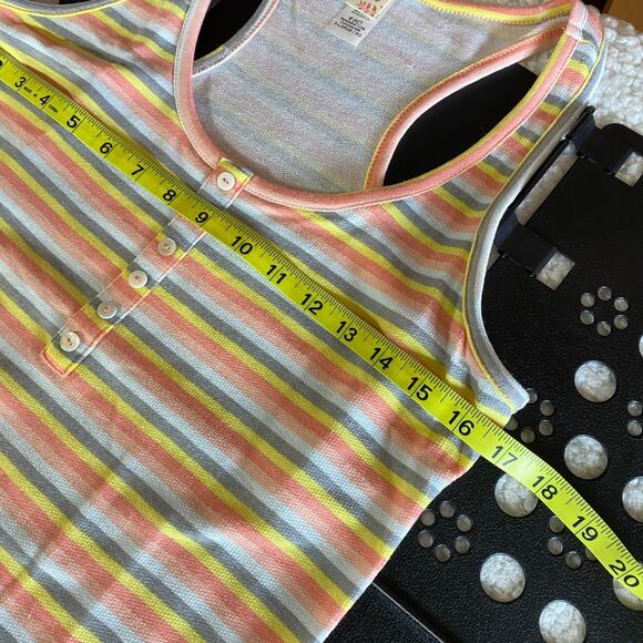 Women’s 7th Ray XL Striped Tank Top Multicolor Button Front Sleeveless Casual - Picture 6 of 7